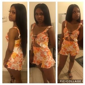 Pretty in Orange Romper ! Perfect for the summer